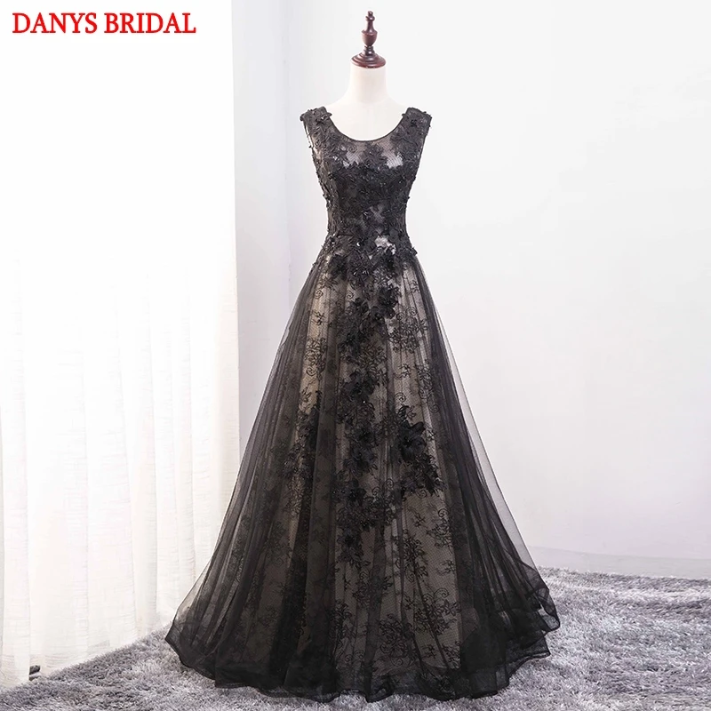 Черные кружевные платья для матери невесты свадеб элегантные трапециевидные