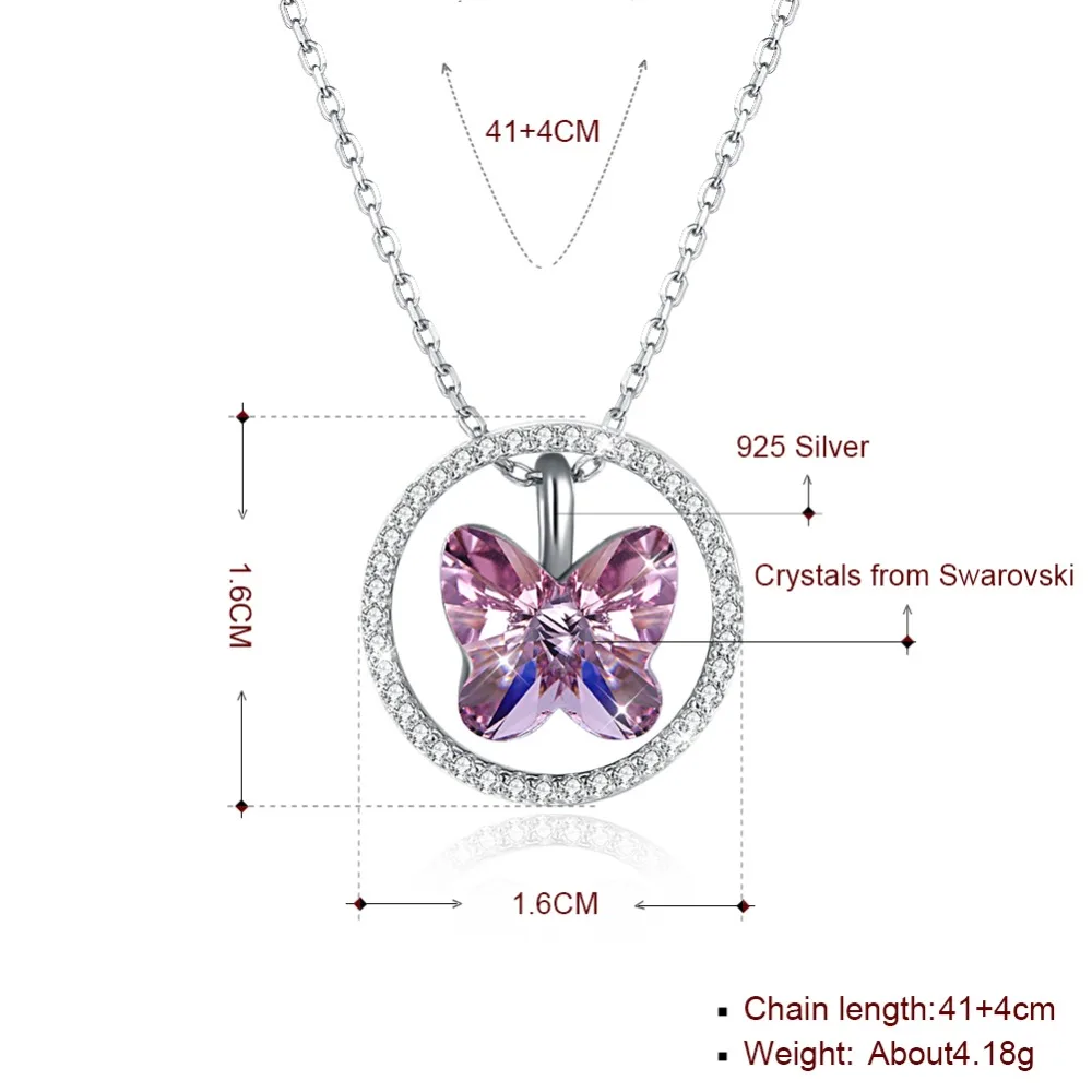 LEKANI/женские ювелирные украшения с кристаллами Swarovski Серебро S925 пробы кулон в виде