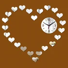 Ограниченная по времени Романтическая любовь акриловые настенные часы Современный дизайн Роскошные зеркальные 3d Хрустальные Часы для гостиной