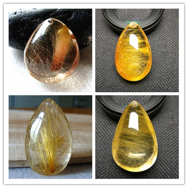 Натуральные камни рутилированный кварц Подвеска волосы кристалл бесплатно