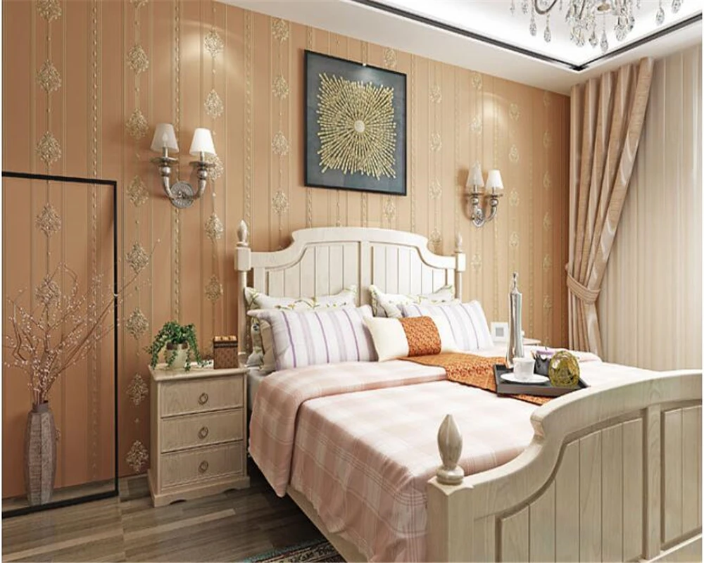 beibehang hudas beauty Modern European Damascus vertical stripes non-woven wallpaper wall papers home decor papel de parede |