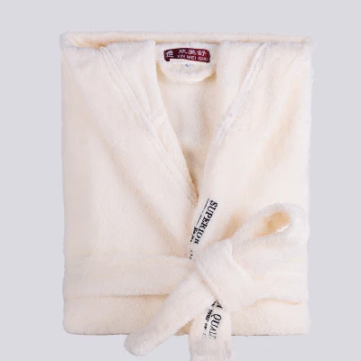 Men's Robe Winter Hooded Thick Cotton Long Bathrobe Women Male Plsu size XXL Warm Kinmono Bathrobes Comfort Gray White Bath Robe
