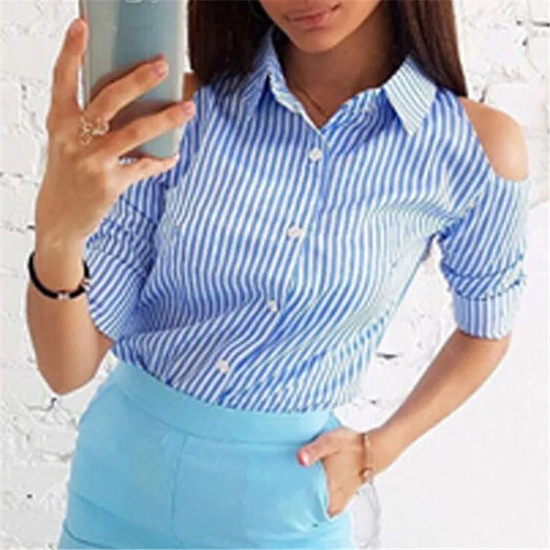 Осенняя женская блузка в клетку/в полоску Женская Повседневная рубашка с длинным