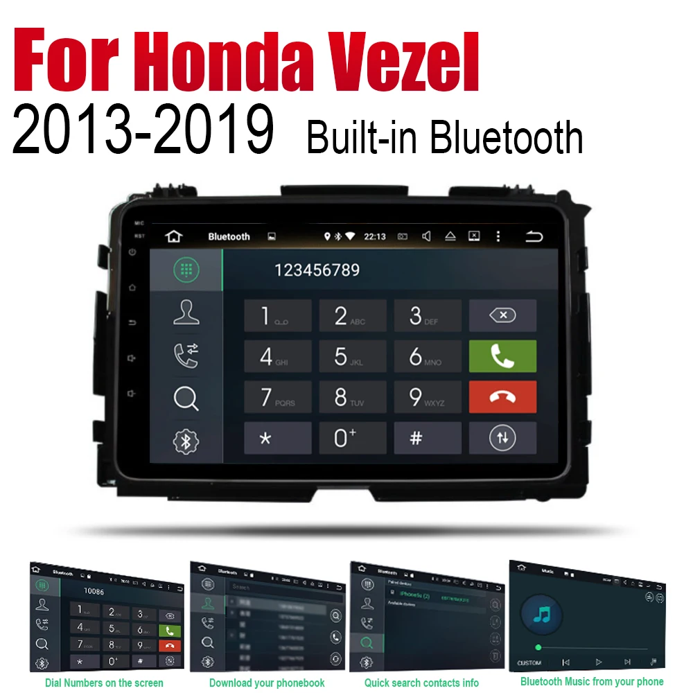 Автомобильный GPS навигатор на Android для Honda Vezel / HR V 2013 ~ 2019 навигация с