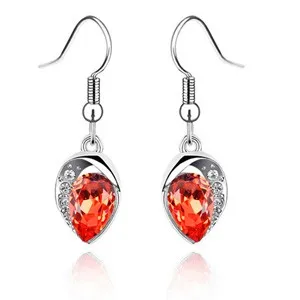 Серьги с кристаллами в виде сердца женские серьги высокого качества каплями воды