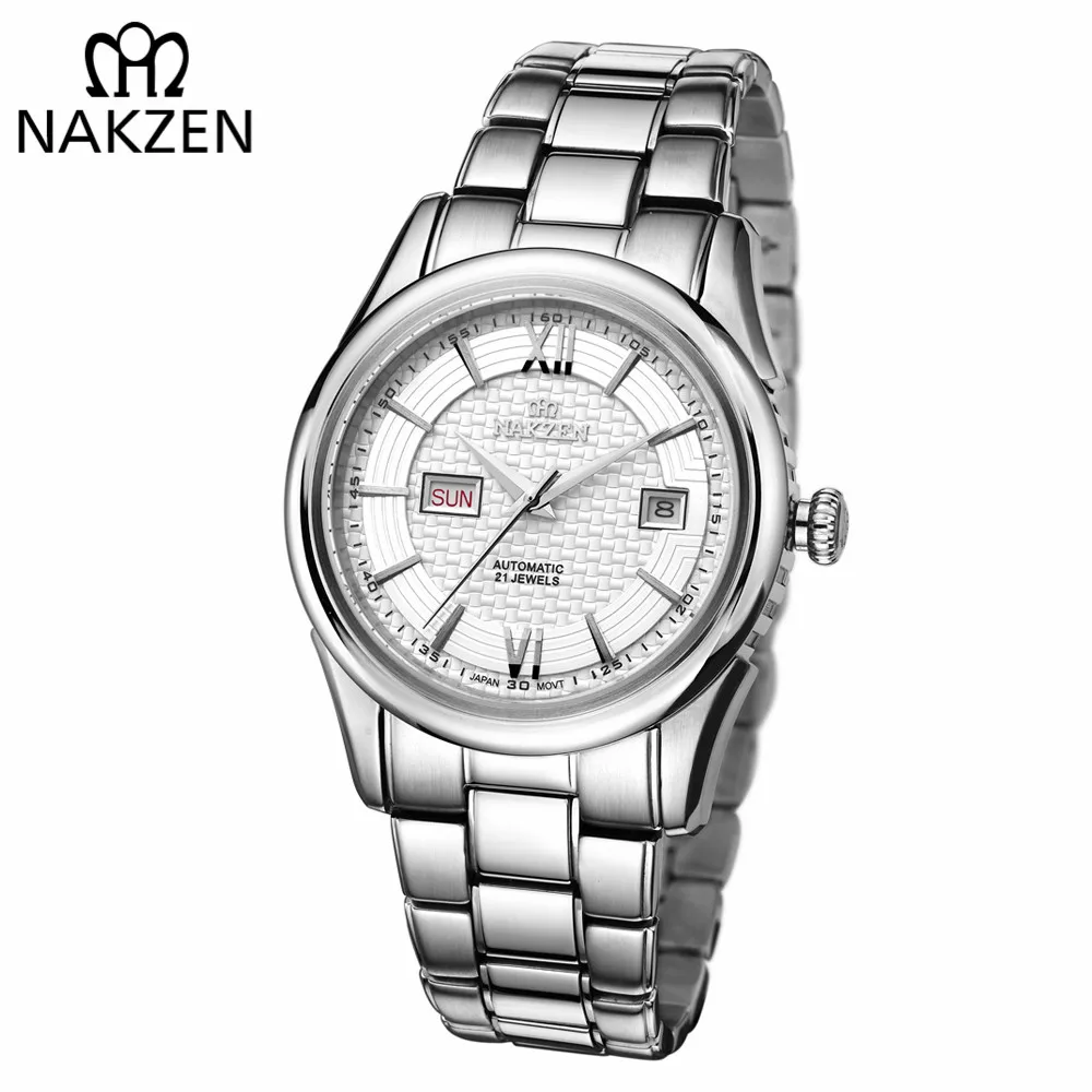 NAKZEN Элитный бренд несколько функций сапфир календарь Механические часы