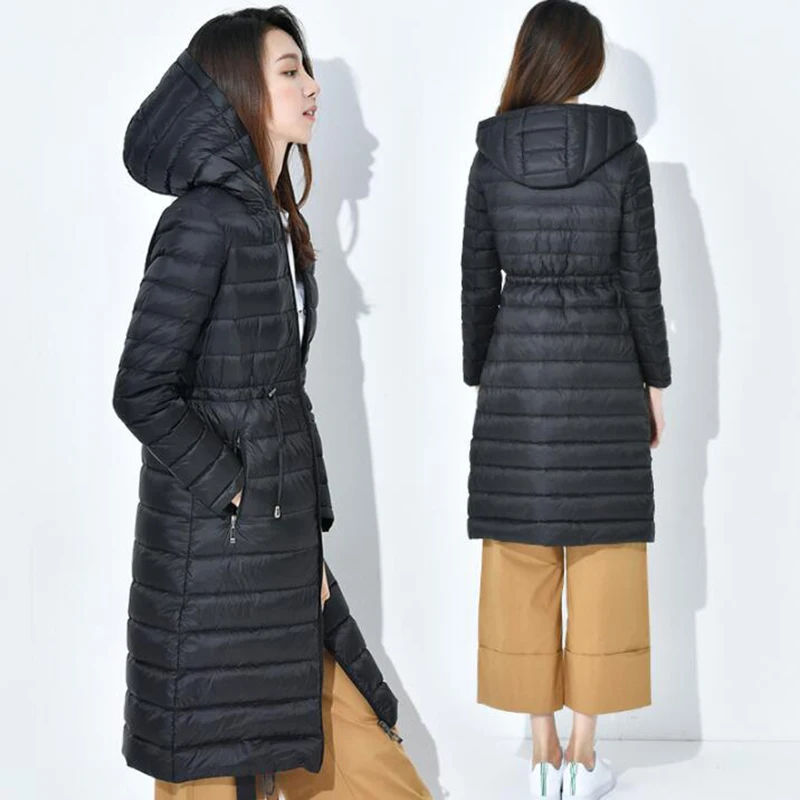 Новинка зимы 2018 женские пуховики теплые парки пальто в комплекте длинный