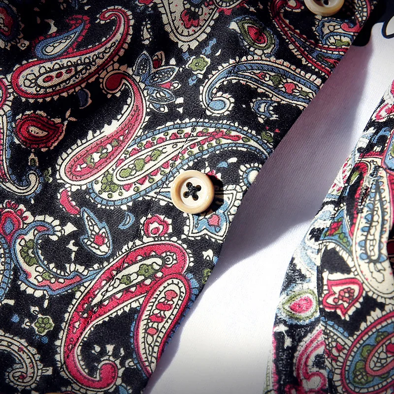 Мужская приталенная рубашка с коротким рукавом цветочным принтом | одежда