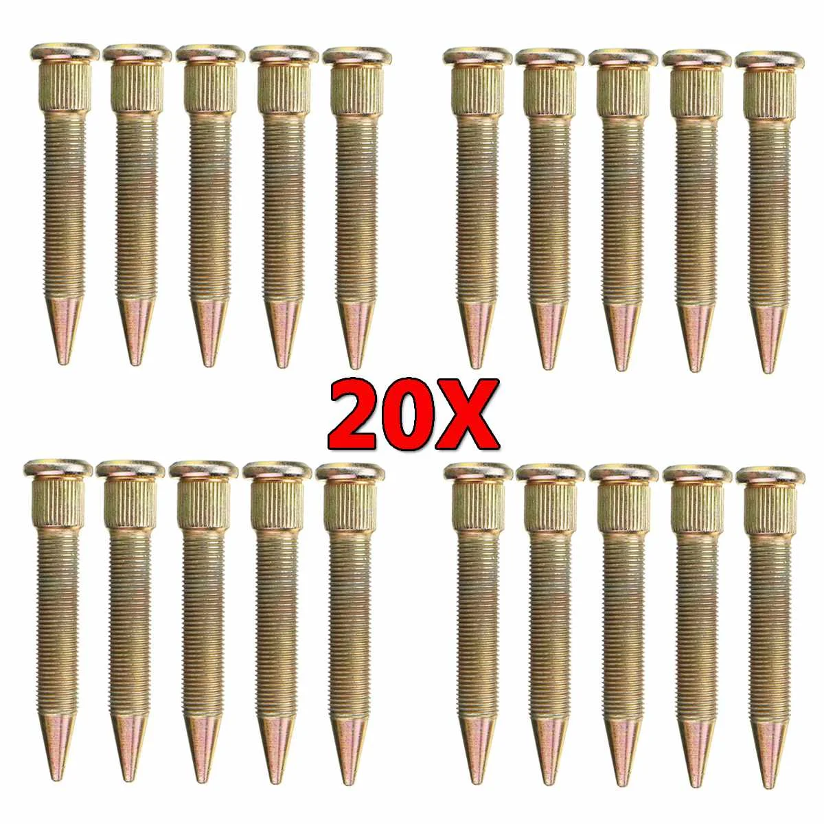 20pcs Новинка; 10/20/50 шт Универсальный Автомобильный M12X1.25 колеса шпильки 12 м увеличенного dracing шипами комплект на обоих концах для подключения внешних устройств к колеса шпильки Conversion Kit - Название цвета: 20pcs