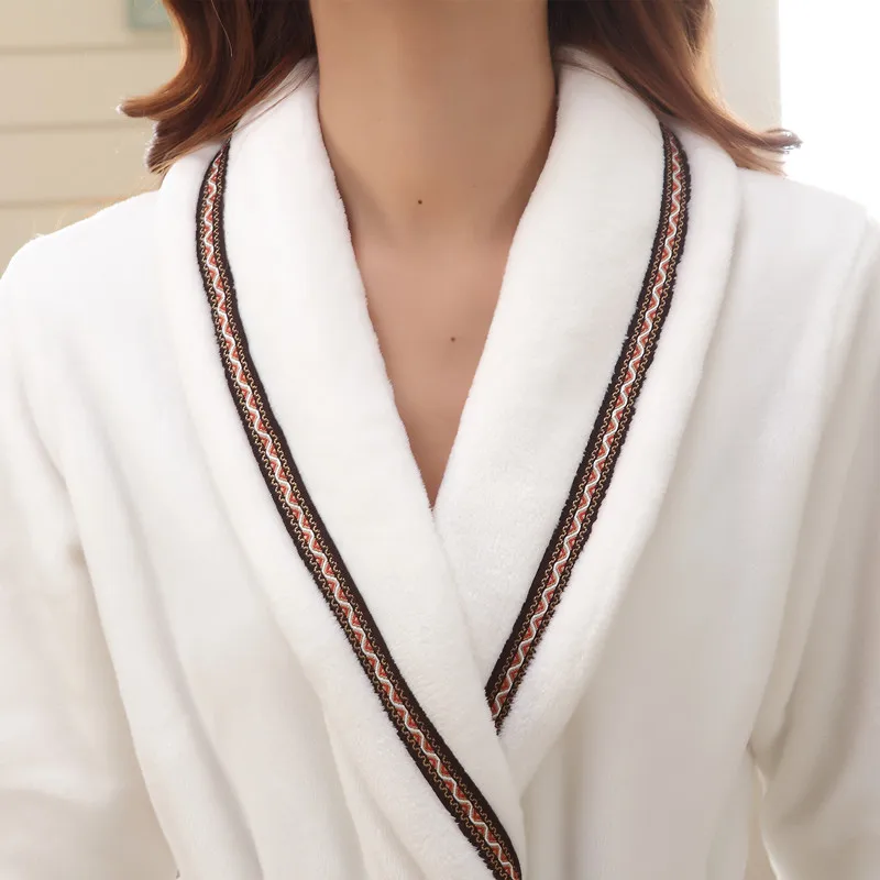 

New Sexy Women Men Luxury Winter Bathrobe Mens Warm Silk Flannel Long Kimono Bath Robe Male Bathrobes Lovers Night Dressing Gown