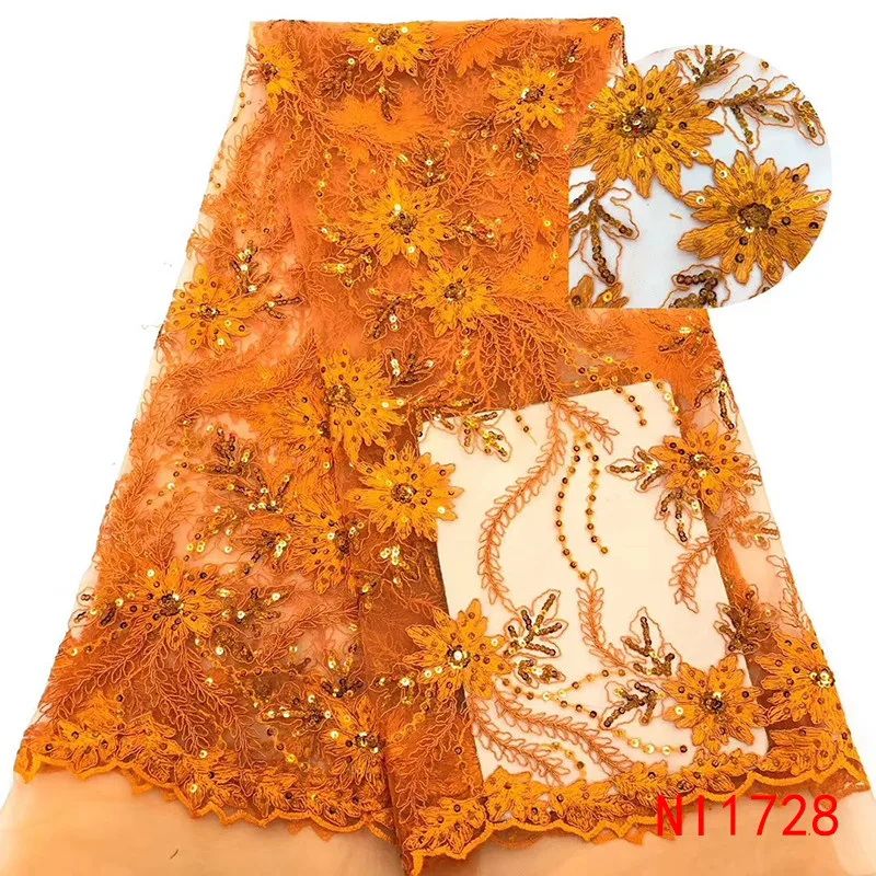 African Lace Fabric 2019 High Quality Bridal Embroidery White With Sequins For Wedding Dress NANI1728-1 | Дом и сад