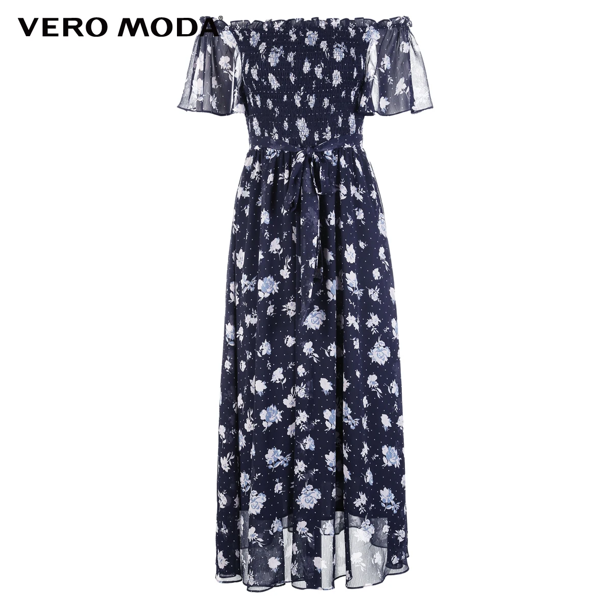 Vero Moda платье Макси/длинное пляжное платье с высокой талией и вырезом лодочкой | 31837B516