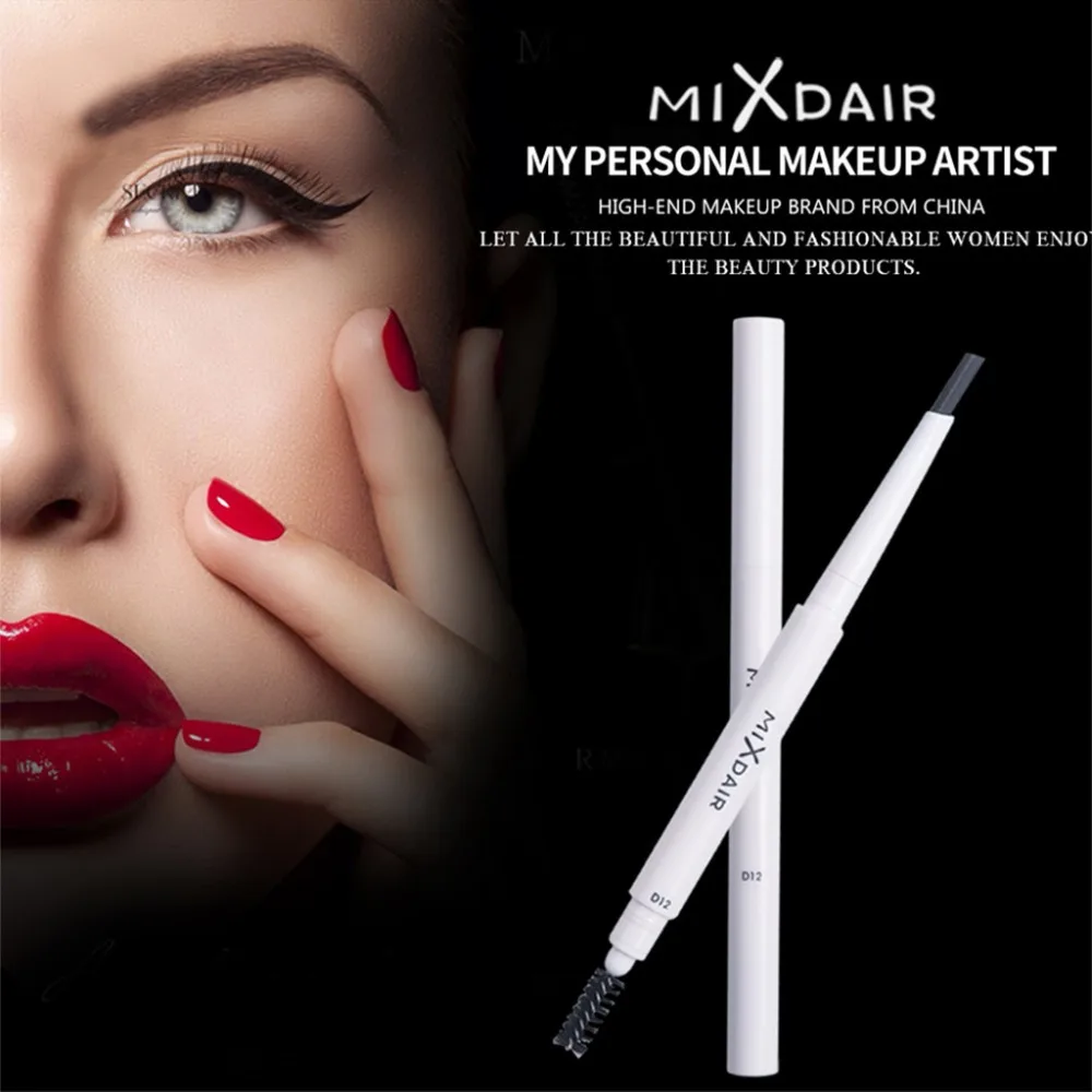 Белый Водостойкий карандаш для бровей MIXADIR стойкий автоматический с кисточкой 4