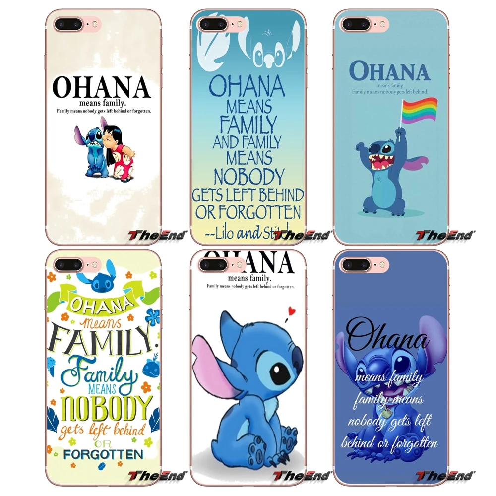 Мягкий чехол для Huawei G7 G8 Ascend P7 P8 P9 Lite Honor 4C 5X 5C 6X Mate 7 8 9 Y3 Y5 Y6 II Pro Ohana значит семья Lilo