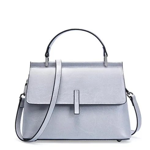Light Grey FoxTail& Lily элегантные женские сумки из натуральной кожи, Универсальные женские сумки на плечо из воловьей кожи, простой стиль - Цвет: Light Grey