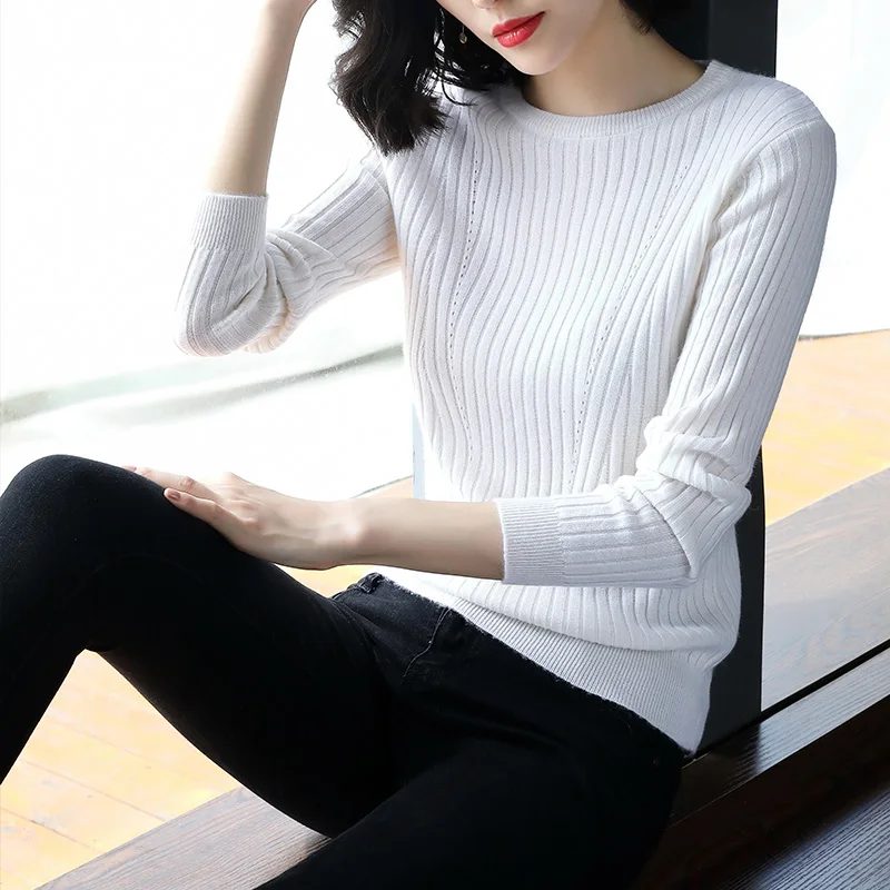 Autumn and winter new pullover women's long-sleeved casual round neck sweater | Водолазки