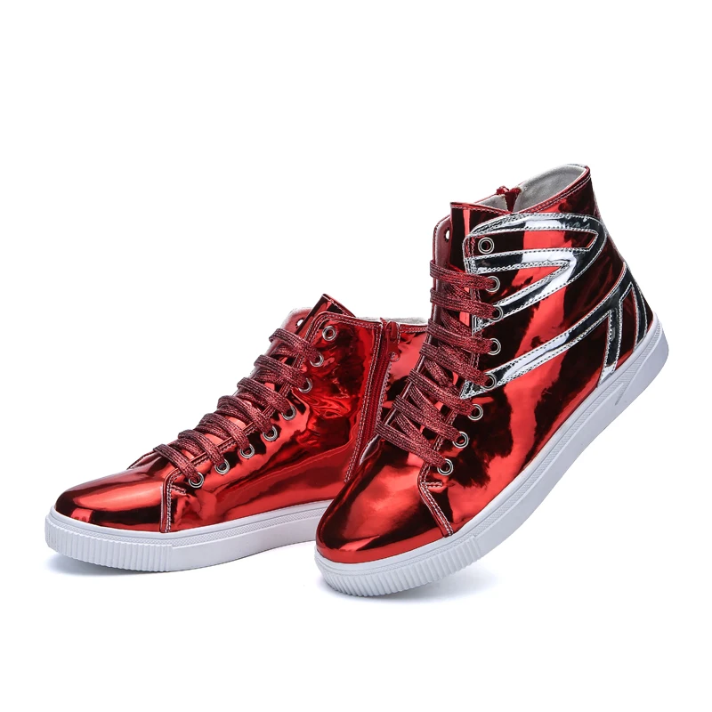 SERENE/Новые брендовые ботинки Мужская обувь из блестящей кожи модные кроссовки