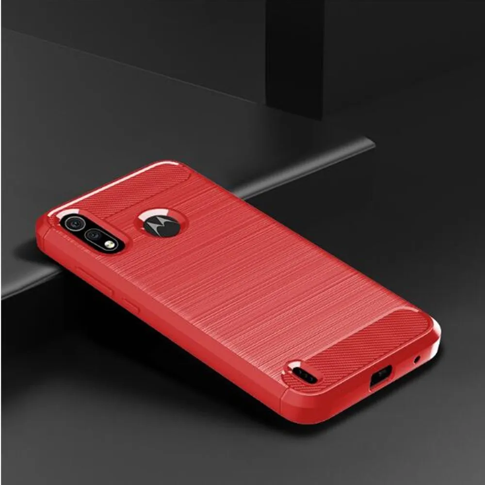 Чехол из углеродного волокна для Motorola Moto P40 Play Case резиновые силиконовые чехлы