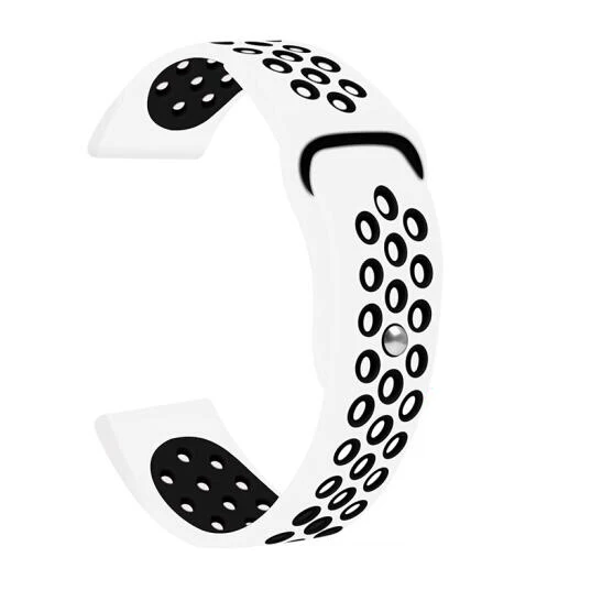 White-black 22 мм 20 мм ремешки для часов huawei gt Active ремешок Honor Magic watch 2 pro ремешок силиконовый ремешок Смарт часы замена браслета - Цвет: White-black