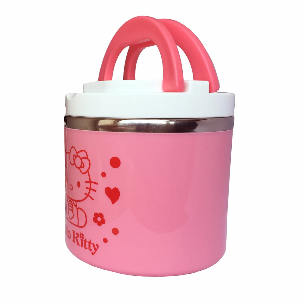 Портативный мини японский bento box 304 Нержавеющая сталь мультфильм Bento Lunchbox Еда