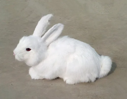 Милый белый кролик, Модель 34x25 см, полиэтиленовый и пушистый кролик, модель, реквизит для украшения дома, модель в подарок d406