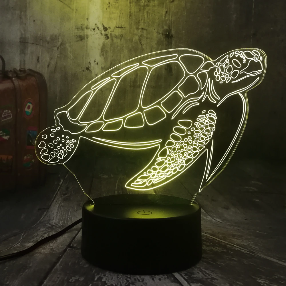 Морские животные плавательный черепаха Chelonia Черепаха Морская черепаха 3D светодиодный Ночной светильник Настольная лампа вечерние домашний Декор детские игрушки Рождественский подарок