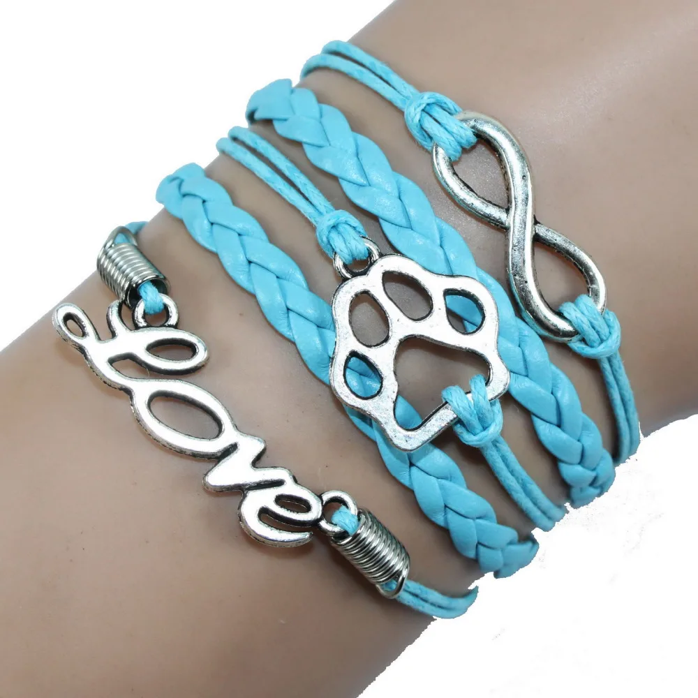 Дропшиппинг Бесконечность любовь Тигр амулет лапа Многослойный кожаный браслет