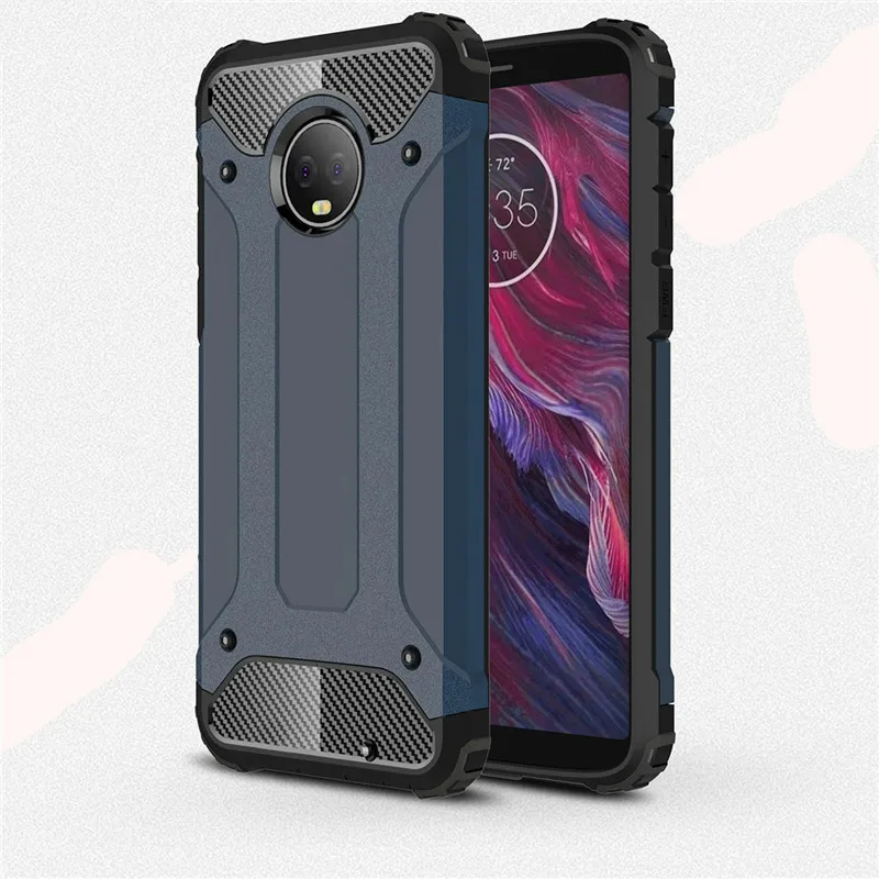 Для Motorola Moto G6 Plus силиконовой резины двойной слой гибридный жесткий Броня