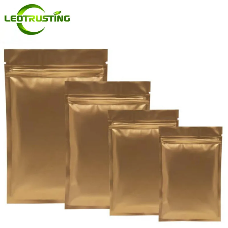 Leotrusting 100 шт. матовая Золотая алюминиевая фольга пакет с замком молнией