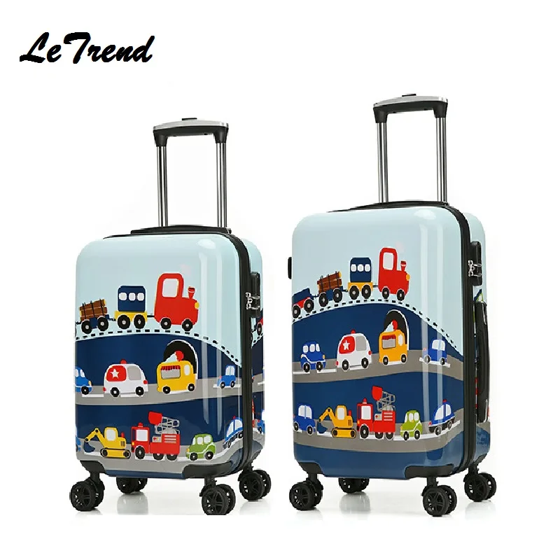 Letrend Cute Fish Rolling Luggage Spinner Kids Children Cartton Backpack Trolley Suitcase Wheels 19/20 inch Cabin Students Trunk | Багаж и