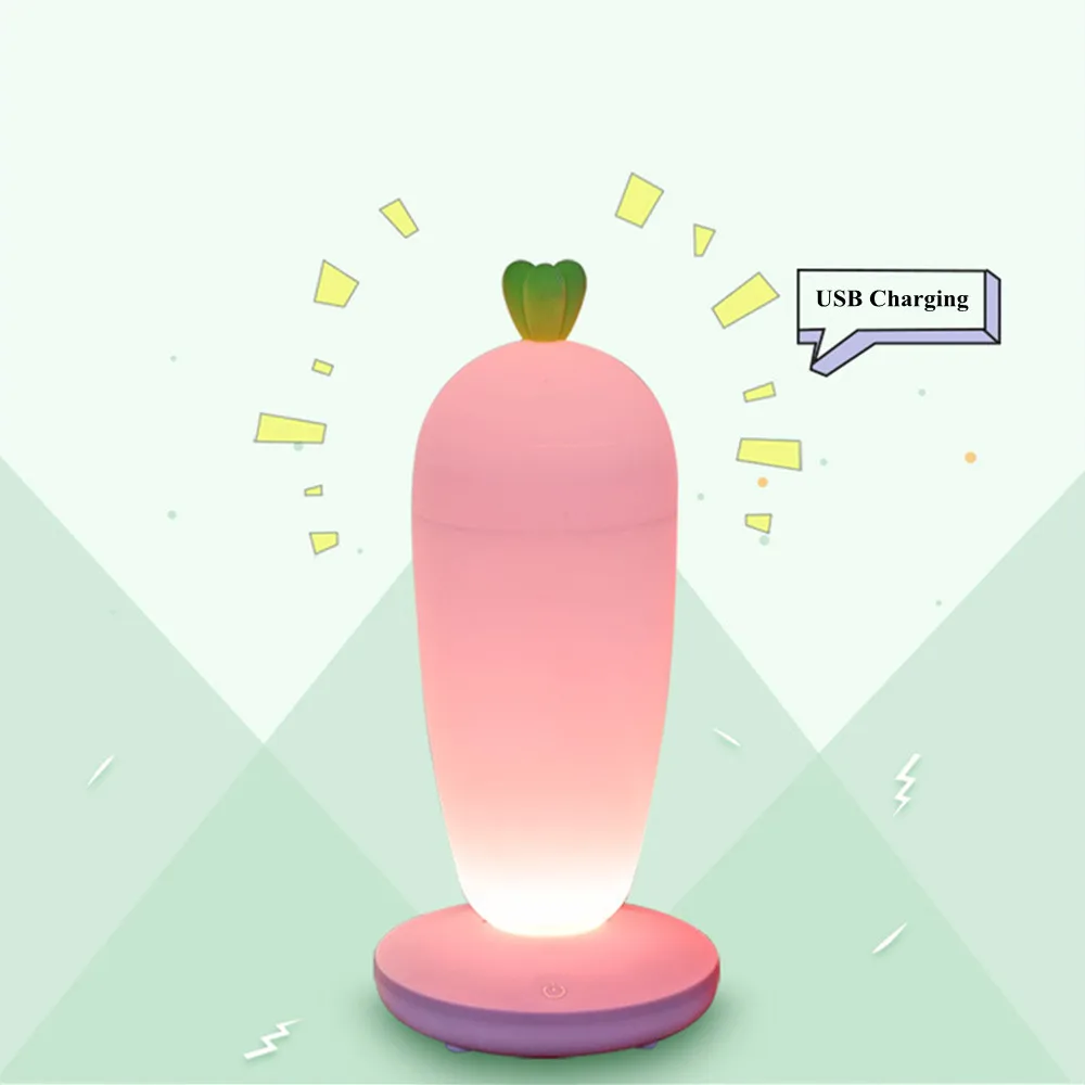 SuperNight силиконовые редис светодиодный ночник Творческий затемнения USB