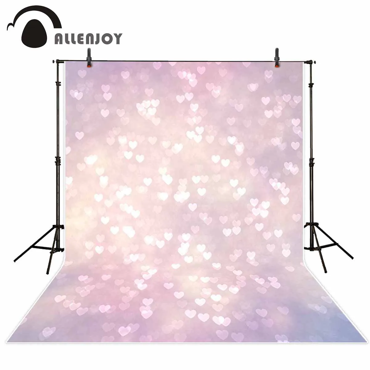 Allenjoy photography backdrop 14 February Valentine's Day glitter heart bokeh halo baby background photophone photocall studio |