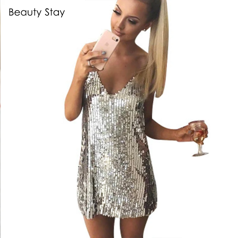 Женское блестящее платье Beauty Stay облегающее белое рождественское Платье До