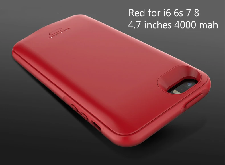 i6 6s 7 8 red 4000/5000 мА/ч, Батарея Зарядное устройство чехол s для iPhone 5 5S SE 6 6s 7 8 плюс Мощность банк чехол резервного копирования Зарядное устройство Чехол - Цвет: i6 6s 7 8 red