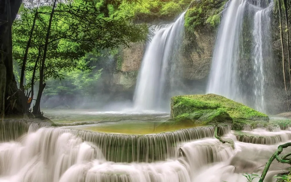 3d красивые новые обои для стен водопад с пейзажем гостиная стен|3d wallpaper murals|wallpaper