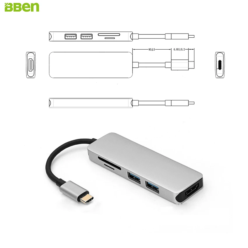 Адаптер BBEN HC0101 типа C USB Тип к 3 0*2 слот для TF карты * 1 SD шт. фоторазъем