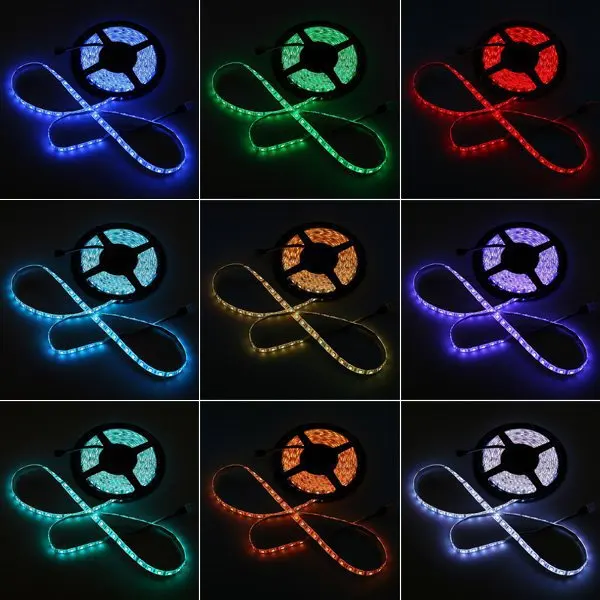 5 м Гибкая RGB Светодиодная лента 16 футов 5050 SMD 300 светодиодов водонепроницаемый