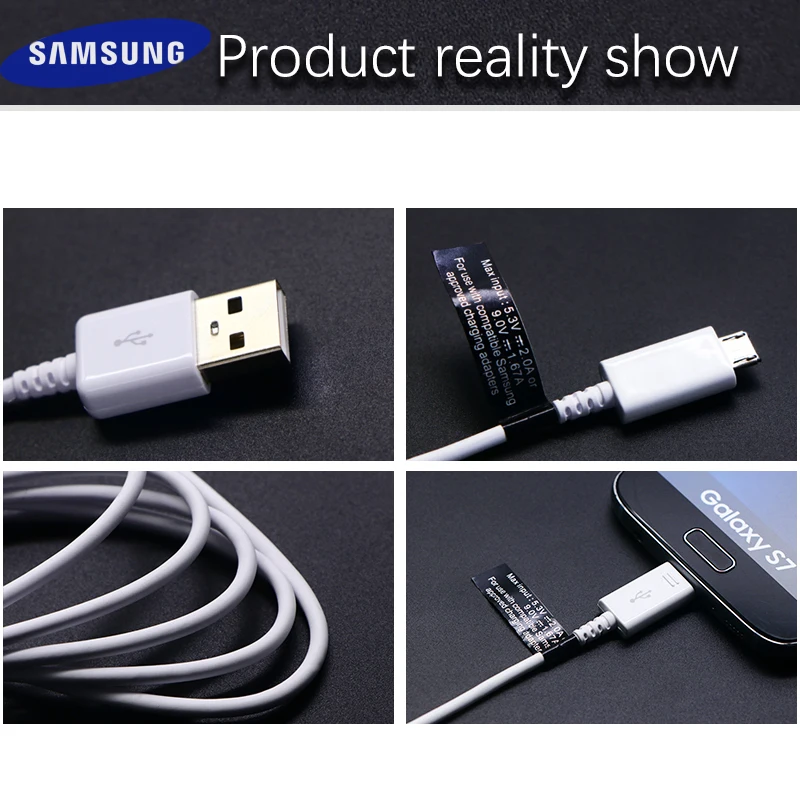 Кабель Micro USB Samsung оригинал для S6 S7edge 2A быстрой передачи данных S7 S6edge A5 A7 A8 A9 C5 J1 J2 J3 J5