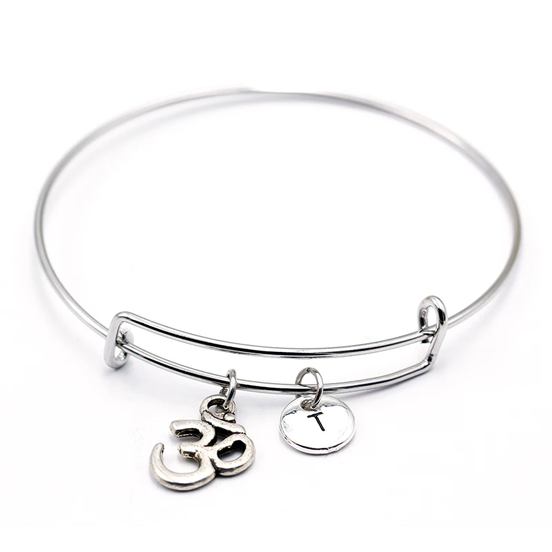 OM Yoga Charm/A Z браслет с надписью браслеты/DIY ручной работы кулон браслет/женские