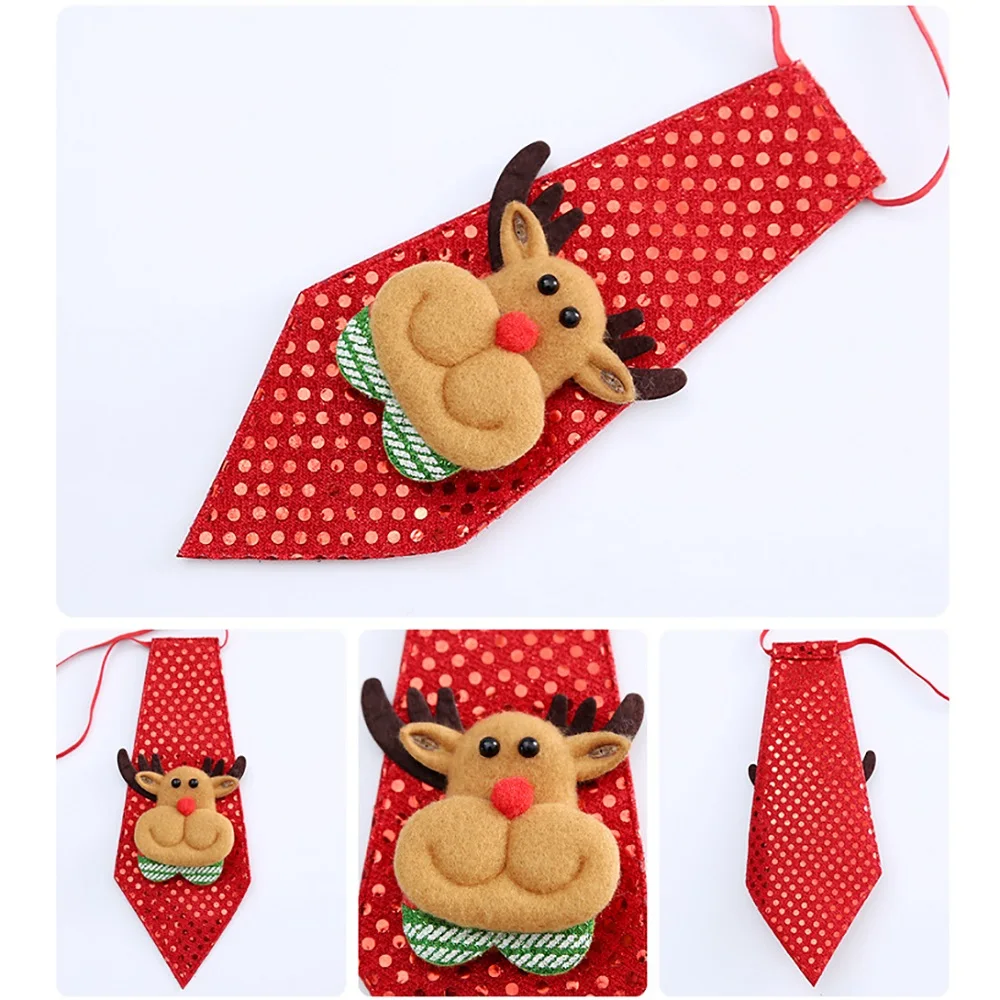 4pcs Christmas bows snowman decoration elk tie Santa Claus Child Adult dance party ornaments | Дом и сад