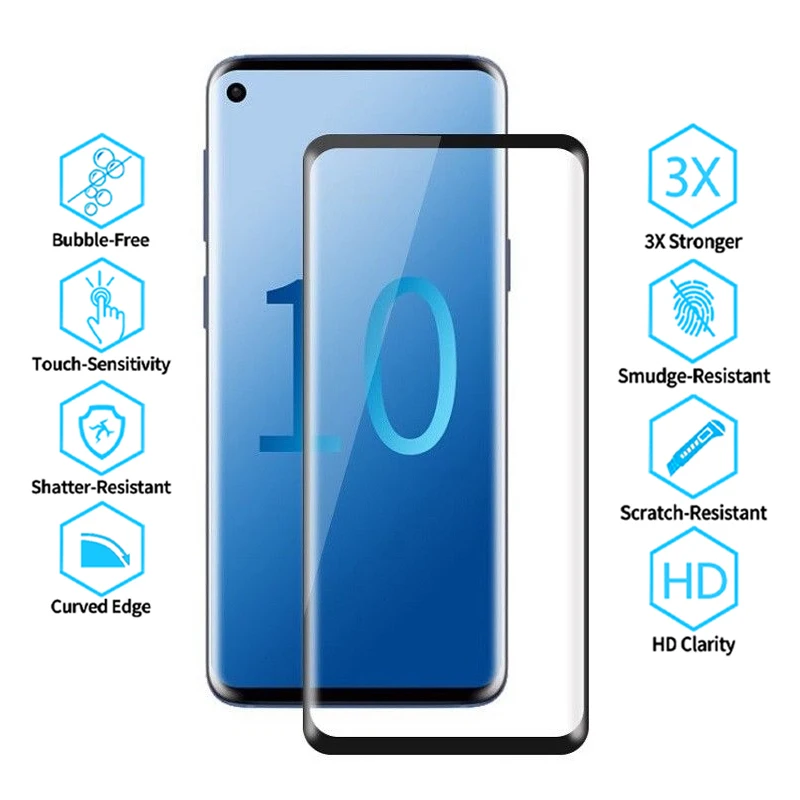 5D изогнутое закаленное стекло для samsung Galaxy note 10 plus s9 s8 Plus s7 Edge защитная пленка на samsung s10 E s 8 9 крышка