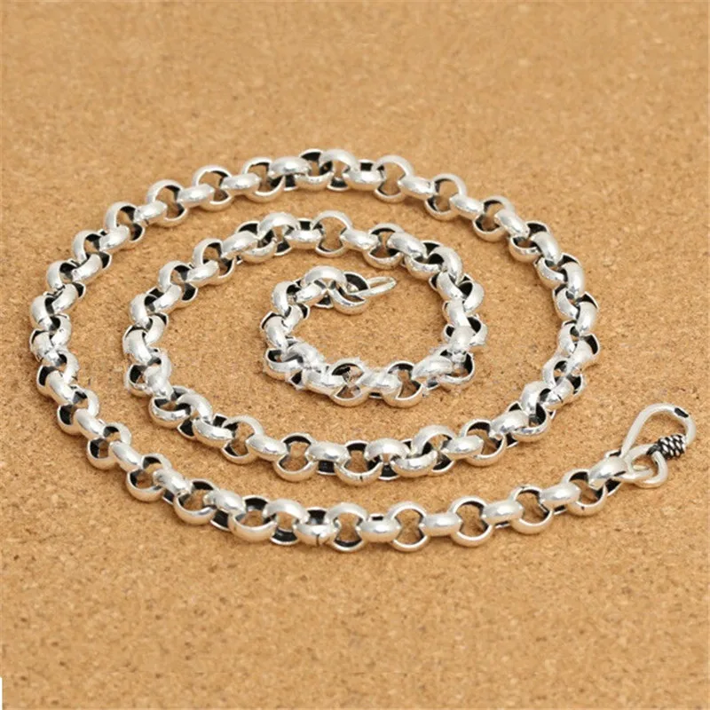 Цепочки из стерлингового серебра 925 пробы Rolo цепи Belcher ожерелье массивная Мужская