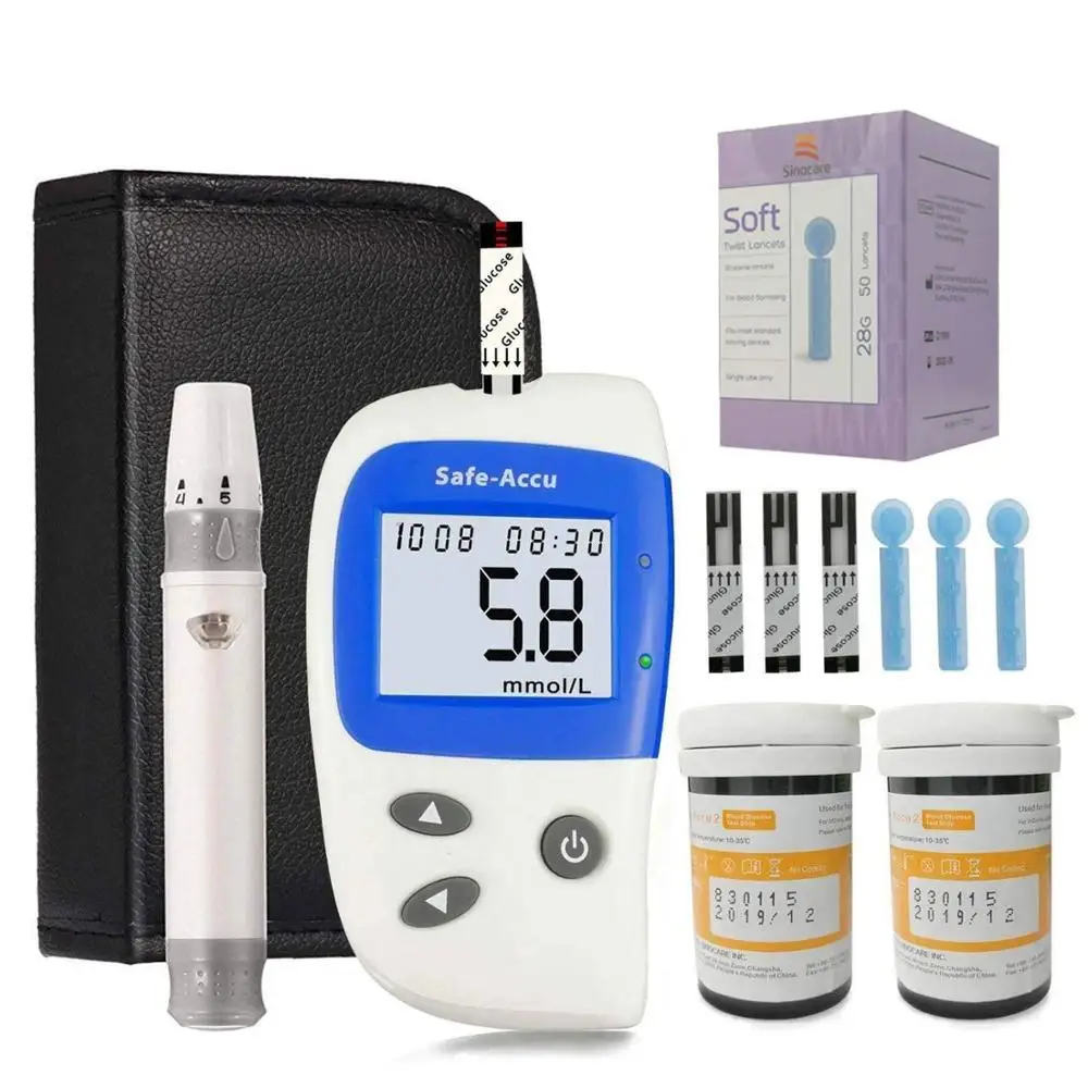 Мг/дл против ммоль/л) Sinocare Safe Accu2 точный глюкометр и 100 тест-полоски 100 ланцет измеритель уровня глюкозы в крови тест сахара в крови диабет