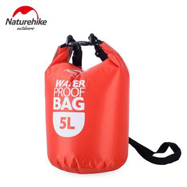 Red-5L NatureHike 5L 20L 60L водонепроницаемый мешок Сверхлегкий дрейфующий Сухой Мешок Пляжный дрейфующий Дайвинг Плавательный компрессионный мешок для хранения - Цвет: Red-5L