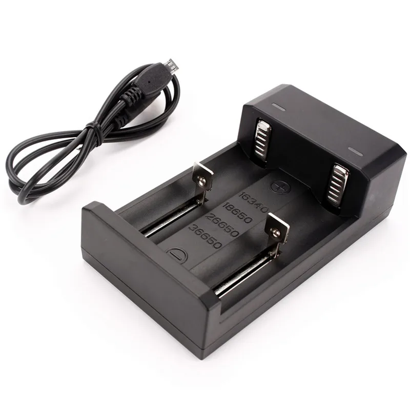 USB зарядное устройство 2 слота 18650 26650 16340 36650 перезаряжаемый аккумулятор Универсальное зарядное устройство USB зарядное устройство для аккумулятора