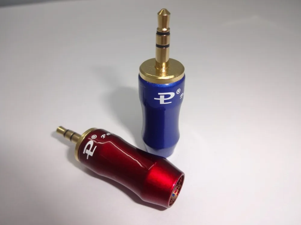 

20pcs Pailiccs 3.5mm red abd blue Straight Jack Audio Connector male adapter For DIY Solder