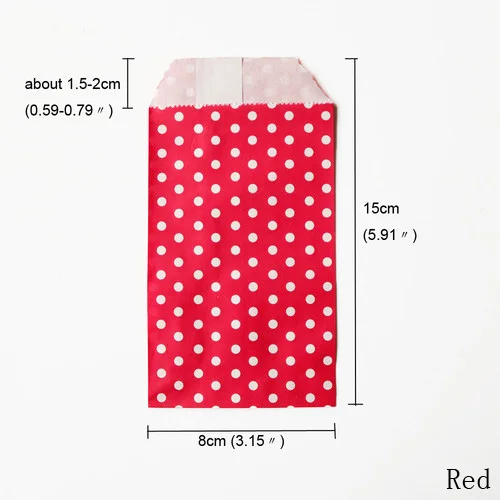 25pcs red 25 шт цветные точки горошек бумажные сумки для подарков вечерние сумка для угощений Бумажные Подарочные Сумки Свадебная сумка для конфет подарки принадлежности для рождения детей - Цвет: 25pcs red