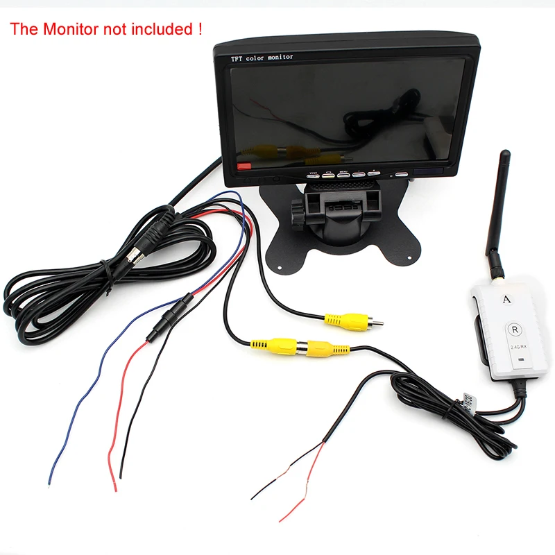 2.4GHz Wireless 200m Range AV Cable Truck Camera Video Bus Transmitter and Receiver Car DVD Player Parking Monitor | Автомобили и