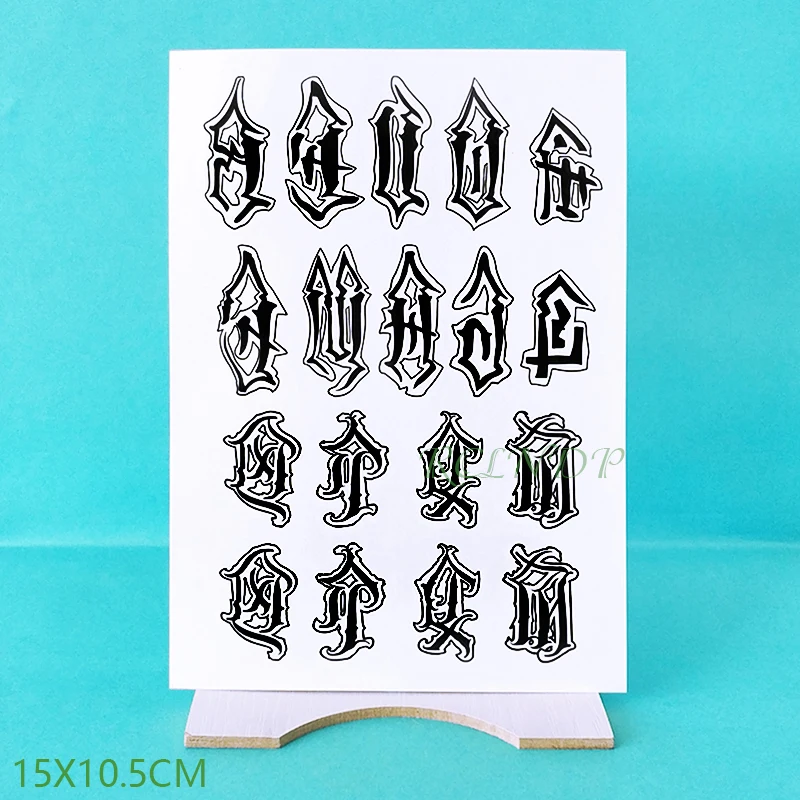 Водостойкая Временная наклейка для татуировок в стиле хип хоп английская буква