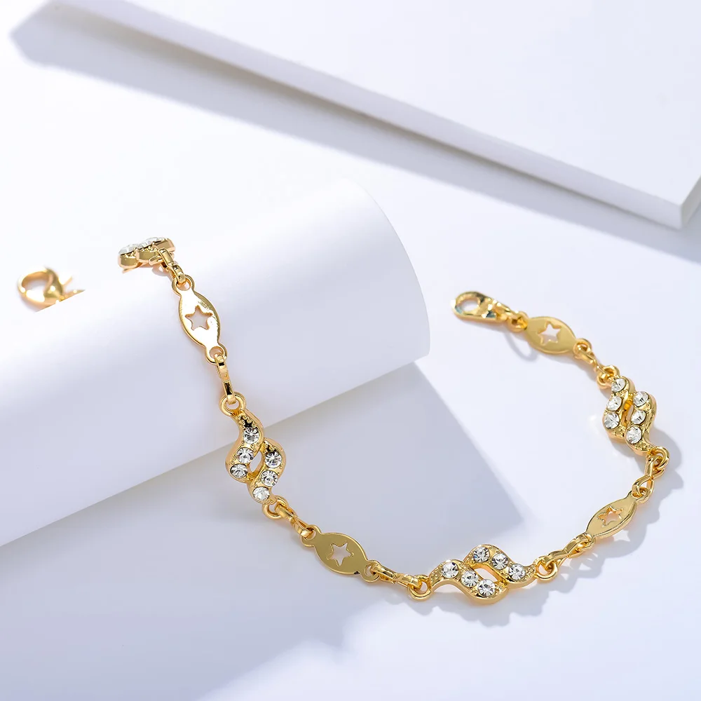 QGGLE Gold Color Bracelet for Women Rhinestone Star Shape | Украшения и аксессуары